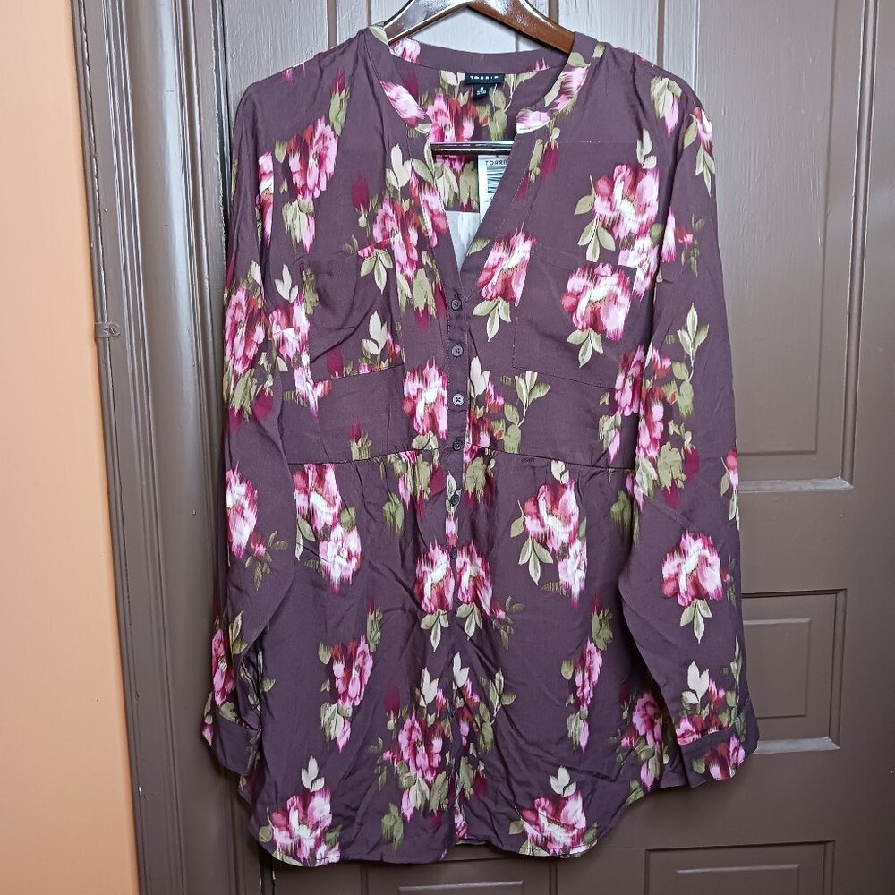 Torrid Emma Babydoll Tunic Size 0 Blair Floral Color